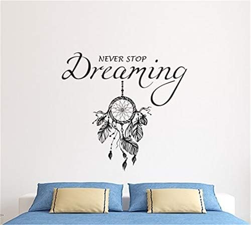 xiloda Vinyl Wall Art Inspirational Quotes and Saying Home Decor Decal Sticker Dream Catcher Never Stop Dreaming for Living Room Bedroom