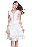 VEIIASR Women's Vogue Lace V-Neck Chic Cocktail Party Sleeveless Dress