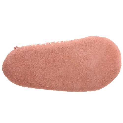 Minnetonka Front Strap Bootie (Infant/Toddler),Pink,1 M US Infant