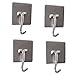 Daixers Stainless Steel Strong Adhesive Hooks with Rotatable Hook Tip,4-Hook(Max Load 4.4 pounds)