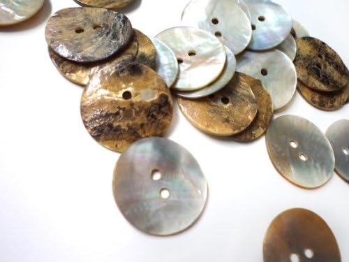 30 Pcs Shell Shiny 2 Sides Buttons - Medium Size - For Sewing, Fashion Crafts and Accessories