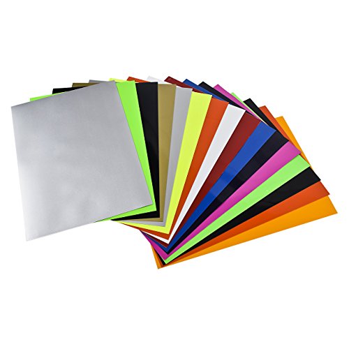 Buy Homebunnyy 12 x 10" Heat Transfer Vinyl Sheets Pack of 16 for Tshirts, Bags, Uniform, Vinyl