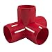 FORMUFIT 3/4” 4-Way Tee Furniture Grade PVC Fitting in Red, Made in USA, UV-Resistant, Impact-Proof, 1.050” Actual Socket Diameter (Pack of 8) - F0344WT-RD-8