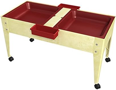 ChildBrite 24" 2 Red Tubs Without Drain and 4 Casters Sandal Frame Youth Double Mite