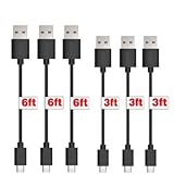 USB Cable,[3 Packs]by Ailun, Micro USB High Speed 2.0 A Male to Micro B Sync & Charging Cable for Smartphone&Tablets,VariousLengths with 1 Feet&3 Feet&6 Feet[Black]