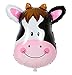 Farm Animal Balloon for 2nd Birthday Party Decorations, Cow And Pig Baby Girl Party Supply 12 ct Pink Balloons, Cow Print And White Balloons, Number 