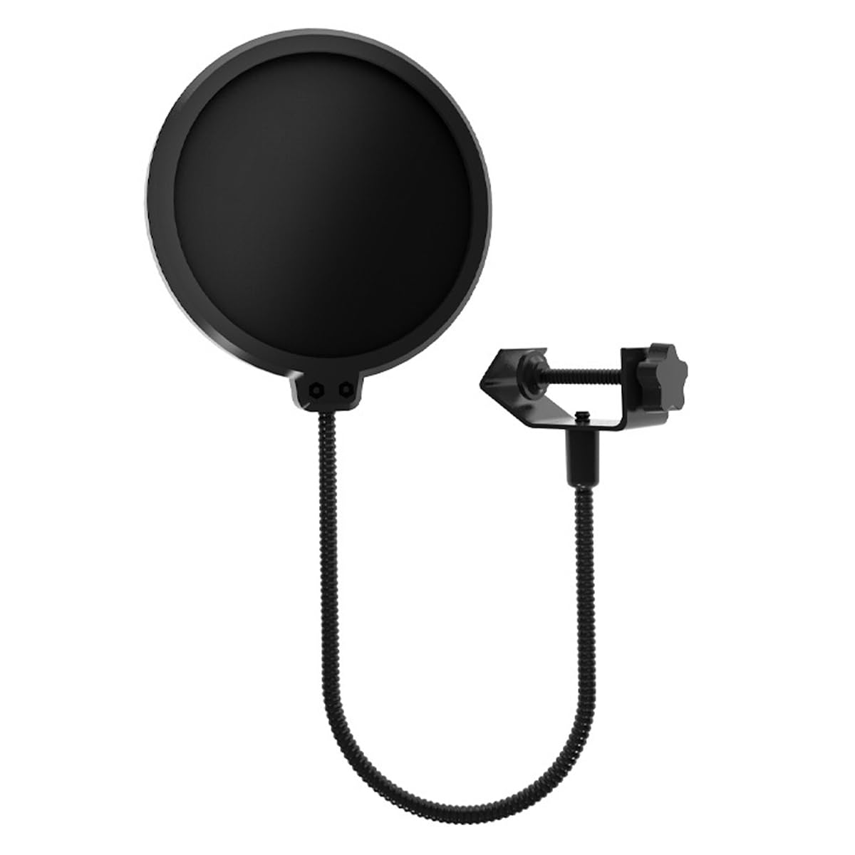 ANCLLO Mic Pop Filter, Microphone Mask Shield, Mic Pop Shield, Mic Dual Layered Sound Shield Wind Pop Screen With A Flexible 360° Gooseneck Clip Stabilizing Arm For Microphones