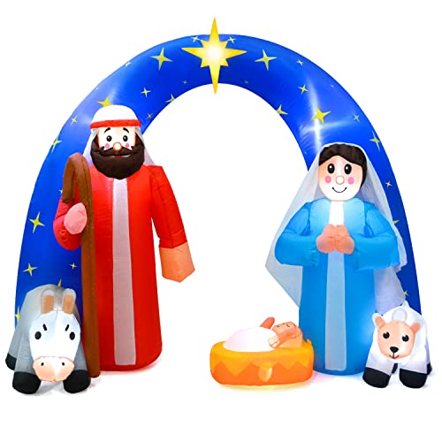7.5Ft Inflatable Nativity Sets Scene Christmas Yard Outdoor Decorations