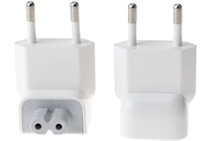 WOVTE Europe Plug Converter Travel Charger Adapter for Apple iBook MacBook White Pack of 2