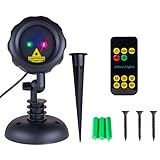 Red & Green Christmas Lights with Remote - Indoor & Outdoor Waterproof Laser Light Projector