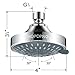 4.1 Inch High Pressure Shower Head with 5 Different Shower Spray Modes, HOPOPRO High Flow Fixed Showerheads, ABS Rain Shower Head, 1-Minute Quick Installations, Modern Look