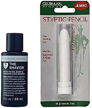 Grooming Lounge The Shavior and Clubman Jumbo Styptic Pencil, 1 oz Bundle