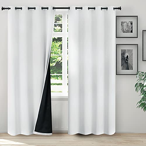 Bedsure 100 Blackout Curtains 84 inches Long White Blackout Curtains