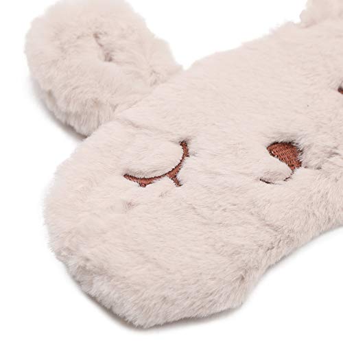 ZTL Cute Animal Eye Mask Soft Plush Sleep Masks for Women Girls Home Sleeping Traveling - Thumbnail 4