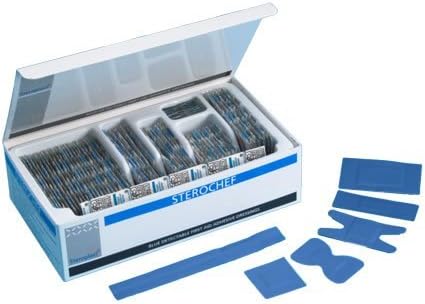 Sterochef - Blue Detectable Plasters - Assortment Box (with Divider) by Sterochef