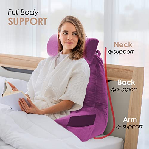 Nestl Reading Pillow Large Bed Pillow, Back Pillow for Sitting in Bed