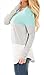 For G and PL Women Color Block Long Sleeve Stripe Knits T Shirts Casual Cotton Tunic Tops Green M