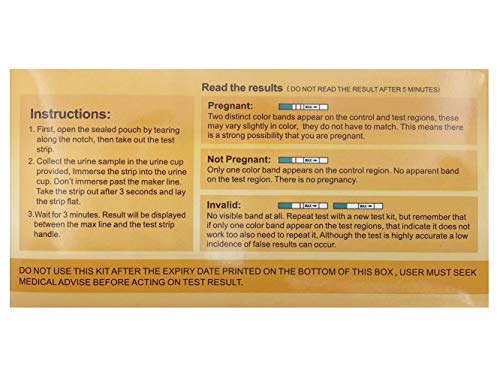 HCG Pregnancy Strips, Early Home Detection Pregnancy Test Strips, 25 Test+25 Free Urine Cups, Clear and Accurate 99% - Thumbnail 2