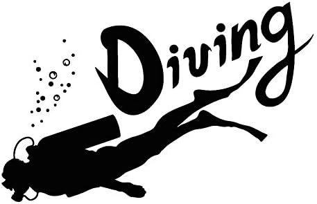 Fun car stickers 17.9CMX11.4CM diving club scuba diver car styling stickers Auto Parts nofsd (Color : Black)