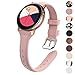 EZCO Leather Bands Compatible with Samsung Galaxy Watch Active/Active 2 / Galaxy Watch 3 41mm / Gear Sport, 20mm Slim Genuine Leather Watch Strap Replacement Wristband for Galaxy Watch 42mm R810