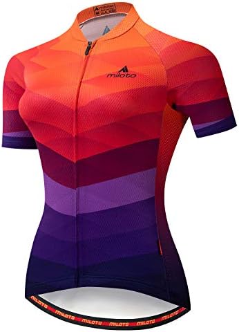 Vgowater Women's Cycling Jersey Short Sleeve Full-Zip Cycling Shirt Quick Dry Biking Top