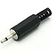 CESS 2.5mm TS Male Plug Jack Black Audio Cable Connectors (2 Pack)