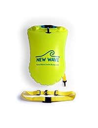 New Wave Swim Buoy   Swim Flotador de seguridad y Drybag para nadadores, triatletas de agua abiertos, kayakistas y Snorkelers, muy visible Boya flotador seguro para entrenamiento de natación (Verde PVC grande 20 Litro)