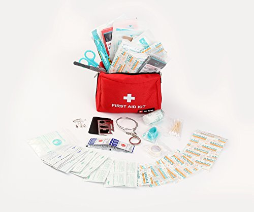 Lx free Mini First Aid Kit - (100 Pieces) Compact Emergency Bag For Car, Motorcycle, Vehicle, Home & Outdoor Suitable for Baby, Child, Toddler and Pets