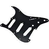 KAISH 11 Hole Metal Aluminum Anodized Modern Style ST/Strat SSS Pickguard Guitar Pick Guard Scratch Plate for USA/Mexico Stratocaster/Strat Black
