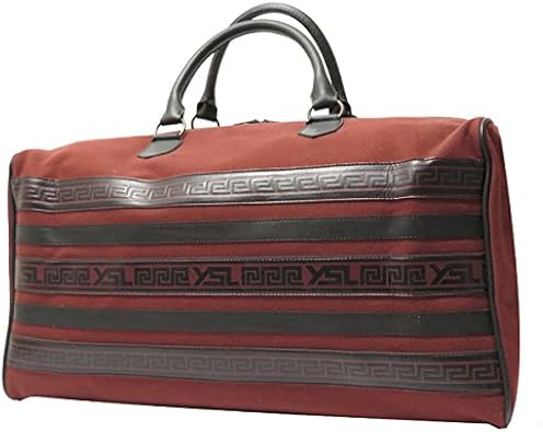 Amazon イヴサンローラン Ysl キャンバス レザー 大型 ボストンバッグ メンズ ヴィンテージ スクエア 大き目旅行鞄 中古 Yves Saint Laurent イヴサンローラン メンズバッグ 財布