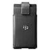 Blackberry KEYone Smooth Leather OEM Holster Magnetic Top Swivel Clip Carrying Case (Smooth Black)