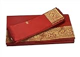 Indian Art Silk Sari Saree Woven Golden With Blouse Piece Paisley Design Decor (Maroon)