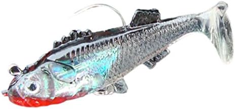 Rumas Silicone Bass Trout Fishing Lure Tackle, Soft Worm Lifelike Fishing Bait, Slatwater Freshwater Shad Swimbait Crankbait Jerkbait (C)