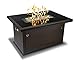 Outland Living Series 401 Brown 44-Inch Outdoor Propane Gas Fire Pit Table, Black Tempered Tabletop w/Arctic Ice Glass Rocks and Resin Wicker Panels, Espresso Brown/Rectangle primary