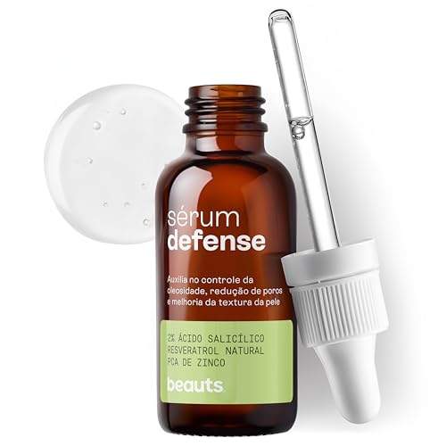 Serum Antiacne Ácido Salicílico 2% - Reduz a Oleosidade da Pele, Antiacne e Poros Dilatados - Com Resveratrol e Zinco PCA - Textura Aqua Gel - Vegano, 30g, Beauts