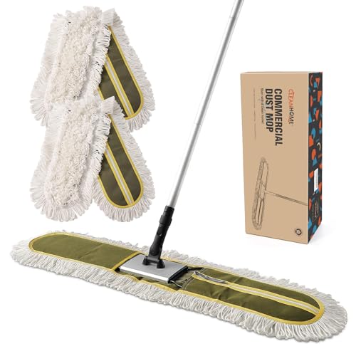 CLEANHOME 36" Commercial Dust Mop for Hardwood, Tiles, Marble Floors, Green