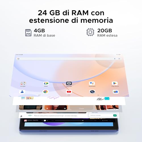 POPUX U10 2026 Neueste Android 16 Tablet 10 Inch, 16GB RAM+128GB ROM (2TB TF) Gemini AI Tablet PC 5060mAh / Widevine L1/ 8MP+5MP Dual Camera/WiFi 6/ Type C/3.5mm Headphone Jack, Purple