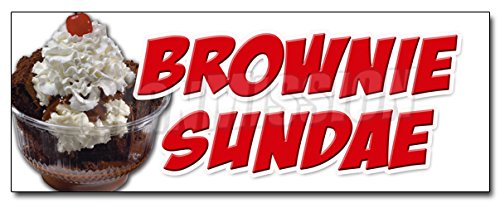 24" Brownie Sundae Decal Sticker ice Cream Dessert Whipped Cream Cherry