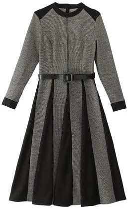 Amazon ワンピース レディース きれいめ ロングワンピース 秋冬 ミモレ丈 長袖 Aラインワンピース 大きいサイズ ベルト付き フォーマル 二次会 ドレスワンピース 着痩せ ワンピース チュニック 通販