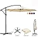 JEAREY Patio Umbrella 10 Ft Offset Cantilever Umbrella Outdoor Market Hanging Umbrellas & Crank with Cross Base, 8 Ribs(Beige)