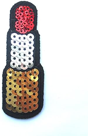 DadaCrafts(TM) Lipstick Glitter Sequin Embroidered Iron On Patch Applique for Clothing