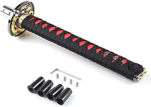 TASAN RACING Samurai Sword Style Gear Shift Knob 26CM Katana Shift Lever for Manual Cars Most Automatic Cars Black+Red: Automotive