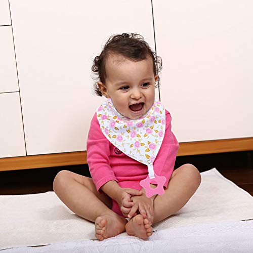 Baby Bandana Drool Bibs Unisex for Teething and Drooling - Super Soft Absorbent Cotton Bibs,Teething Toys Set Toddler Baby Shower Gift for Boys & Girls (8 Pack -2)