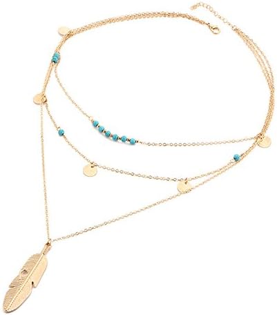 Mac Lawrence Fashion Gold Metal Fancy Multi-Layered Necklace for Women and Girls