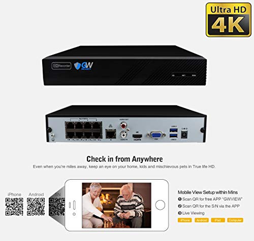 GW Security 8 Channel 4K NVR 5MP H.265 IP Surveillance Security Camera System with 4-Piece Super HD 1920P Weatherproof… - Image 3