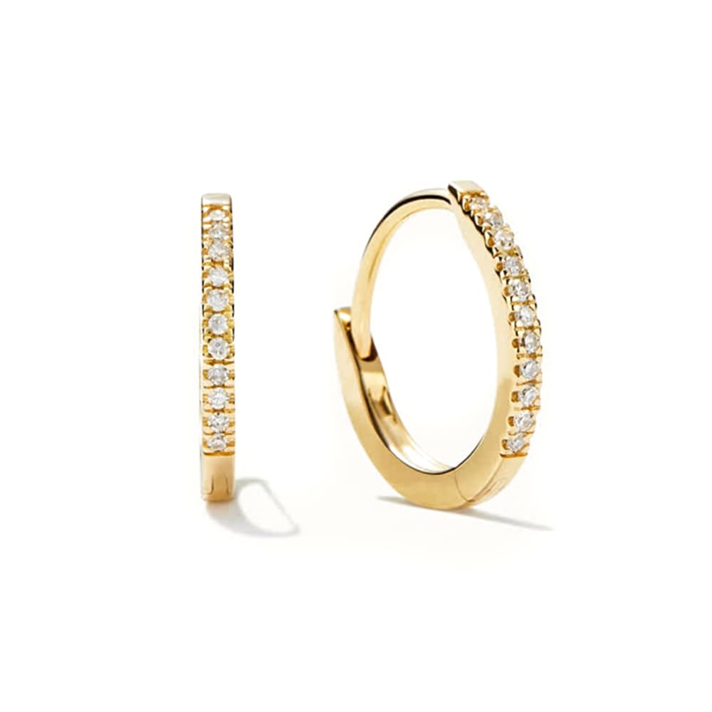 Photo 1 of ****SIMILAR ITEM *****
Lightweight Thin Yellow 14K Gold Plated Pure 925 Sterling Silver Iced Cubic Zirconia Skinny Simulated Diamond Hoop Earrings for Women Men Cz Hypoallergenic Huggie Hoops Earrings