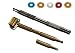 ACS / ACM Sujok Acupressure Probe Metal Multipurpose 5 in 1 + Metal Roller with attachments Dismandable Diagnostic Jimmys + 5pcs Sujok Rings L– 13 Cm, Metal Roller LXBXW– 11X2.5X1.5Cm Silver & Gold
