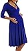 Maternity Womens Ma Long Maternity Dress Breastfeeding(Royal Blue,Medium)