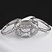 Zealmer Rhinestone Stacking Wedding Ring Silver Color Cubic Zirconia Bridal Ring Gift For Women Size 8