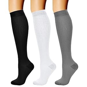 CHARMKING Compression Socks for Women & Men (3 Pairs) 15-20 mmHg is Best for Athletic, Running, Flight Travel, Cycling